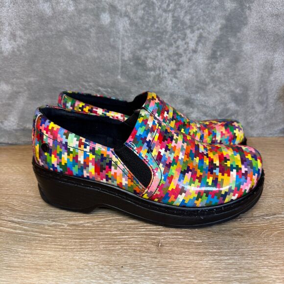 Klogs Matrix Patent Naples Abstract Colorful Clogs Shoes Women's Size 8 - Picture 4 of 11